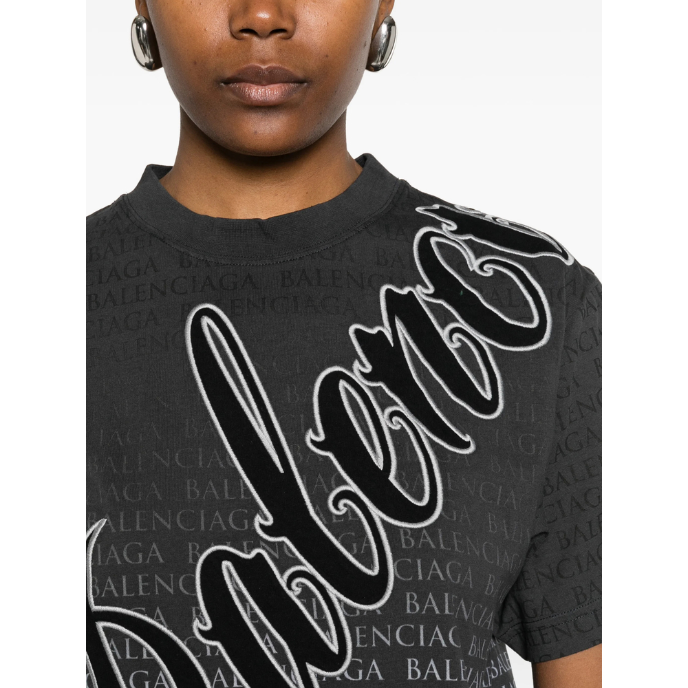 Cursive Graphic-Print T-Shirt