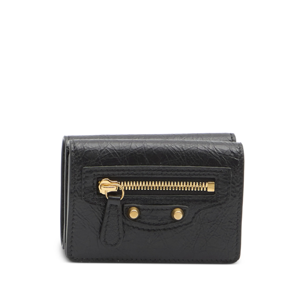 Balenciaga Mini City Zip Wallet In Black