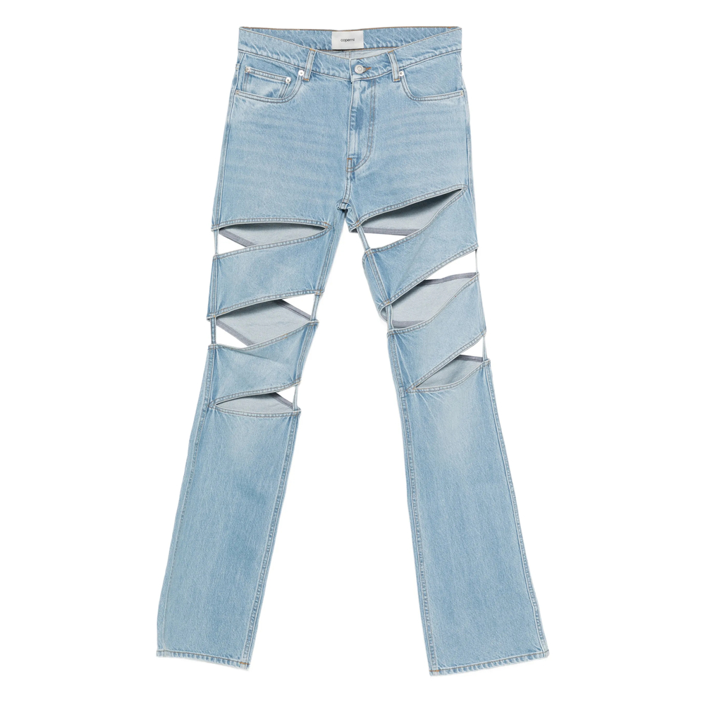 Coperni Cut-out Jeans In Blue