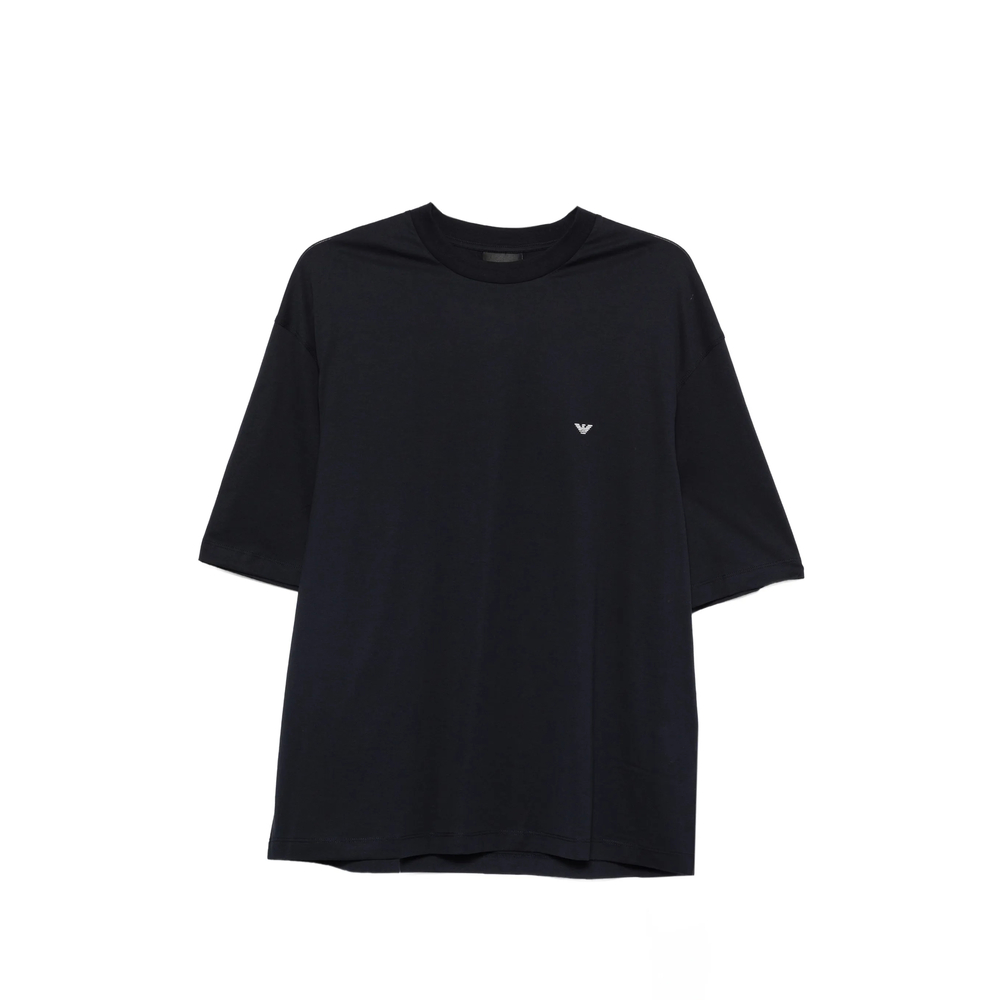 Emporio Armani Oversized Jersey T-shirt With Used-effect Logo Print