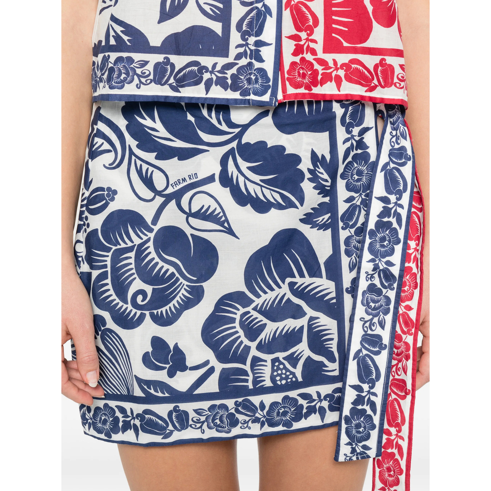 Floral-Print Tie Skirt