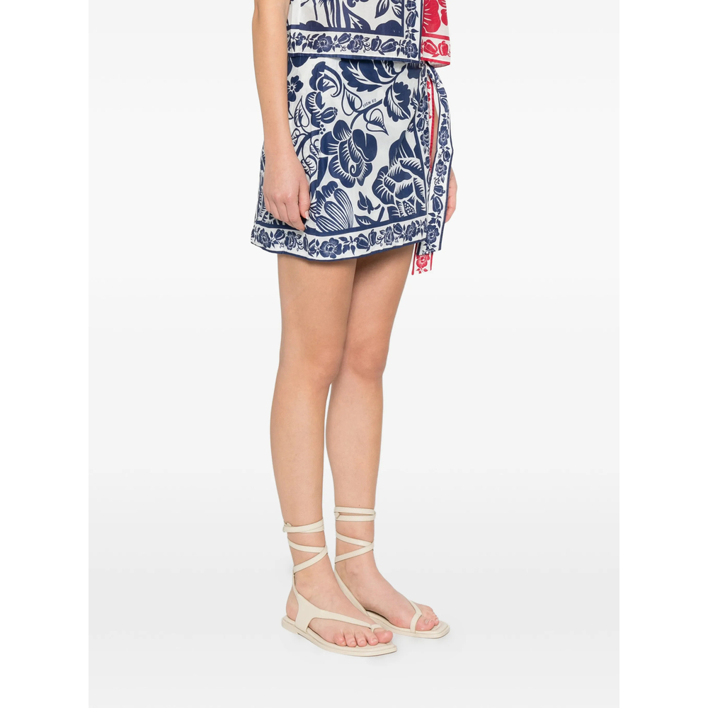 Floral-Print Tie Skirt