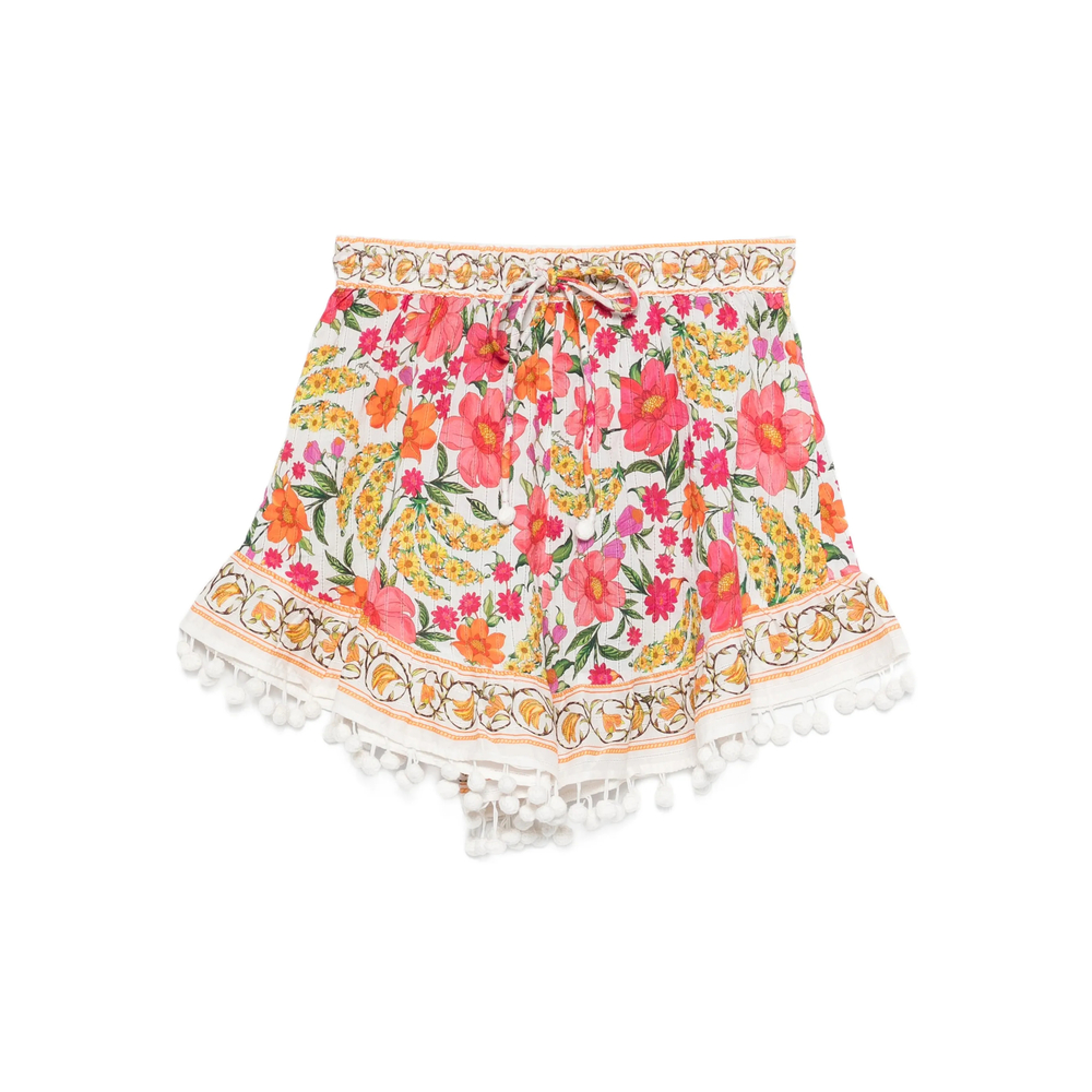 Farm Rio Floral-print Pom-pom Shorts