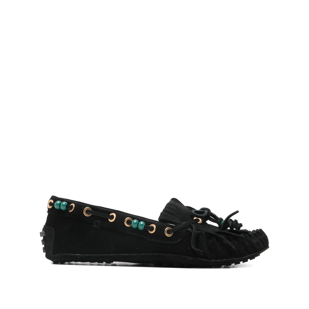 Farm Rio Beaded Fringed Loafers