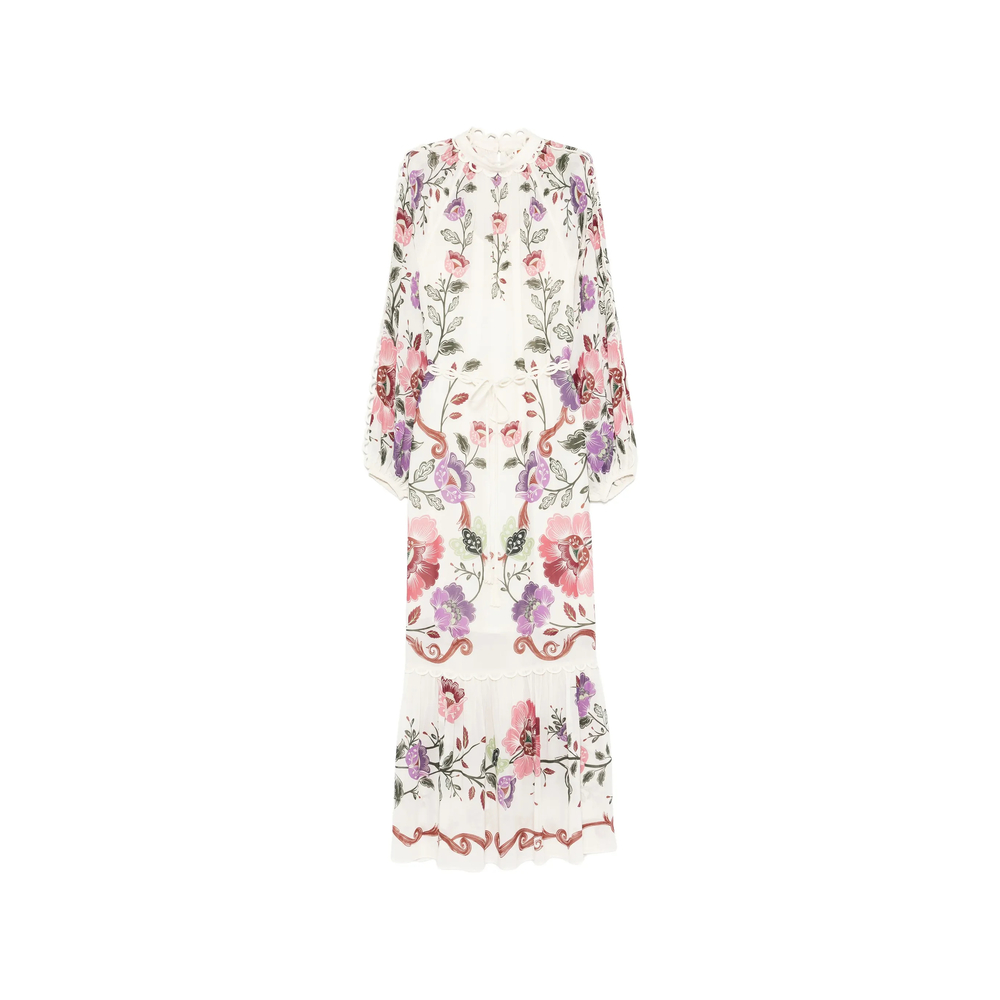 Farm Rio Maxi Cream Rococo Flowers Dress