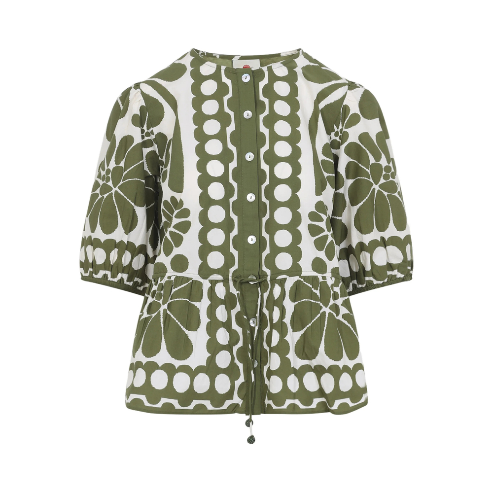 Farm Rio Floral Print Buttoned Top