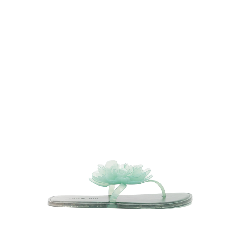 Farm Rio Floral-embellished Flip Flops