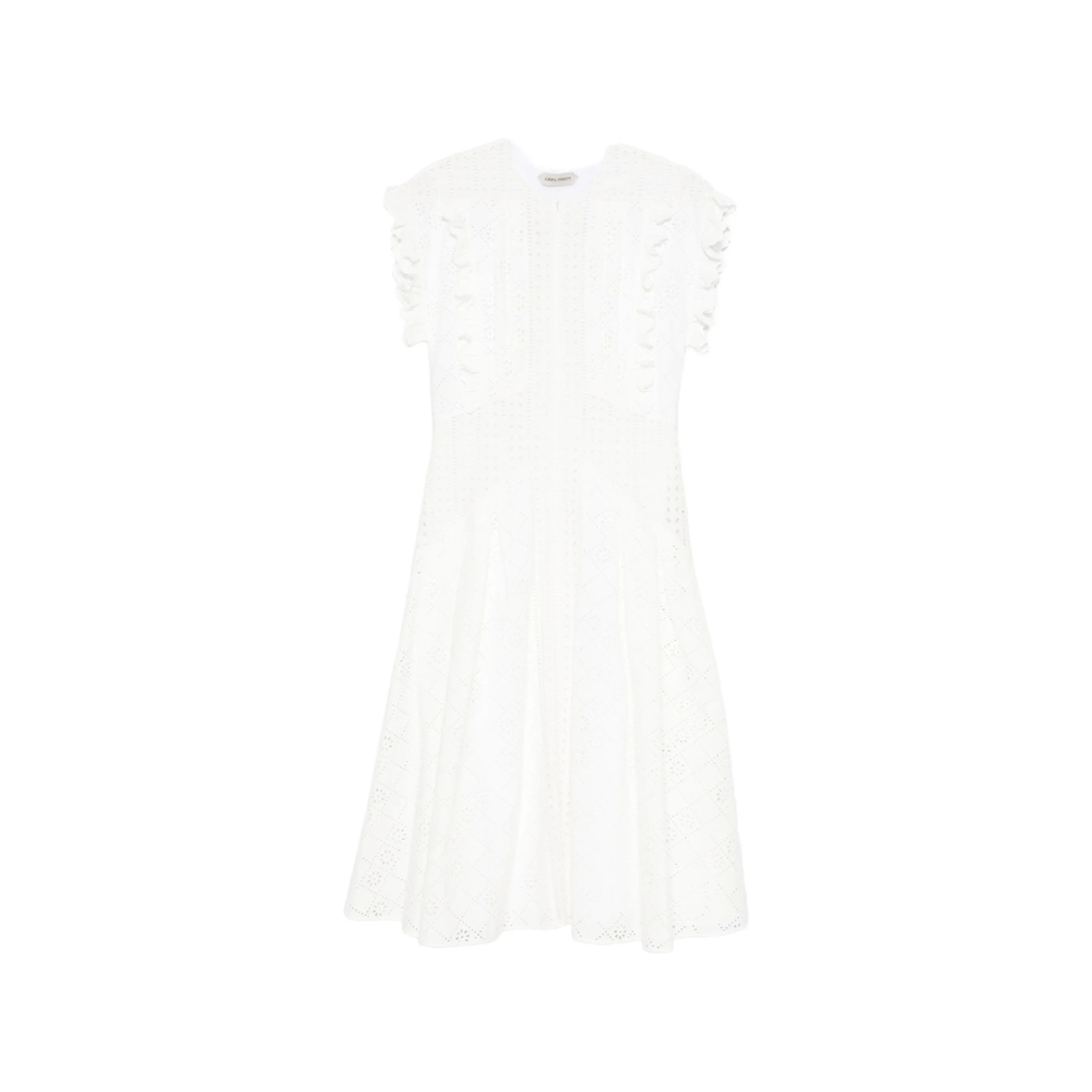 Alberta Ferretti Ruffled Eyelet Dress