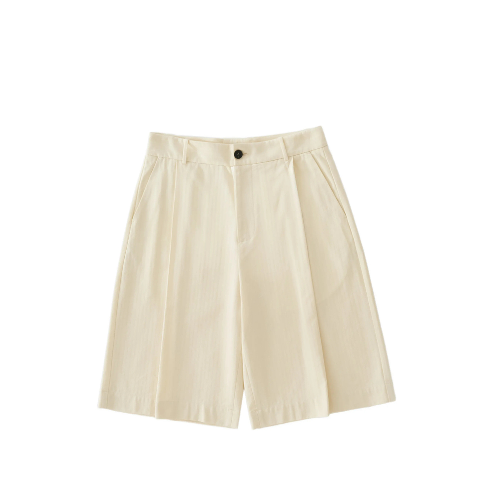 Studio Nicholson Fowld Pleat Herringbone Shorts