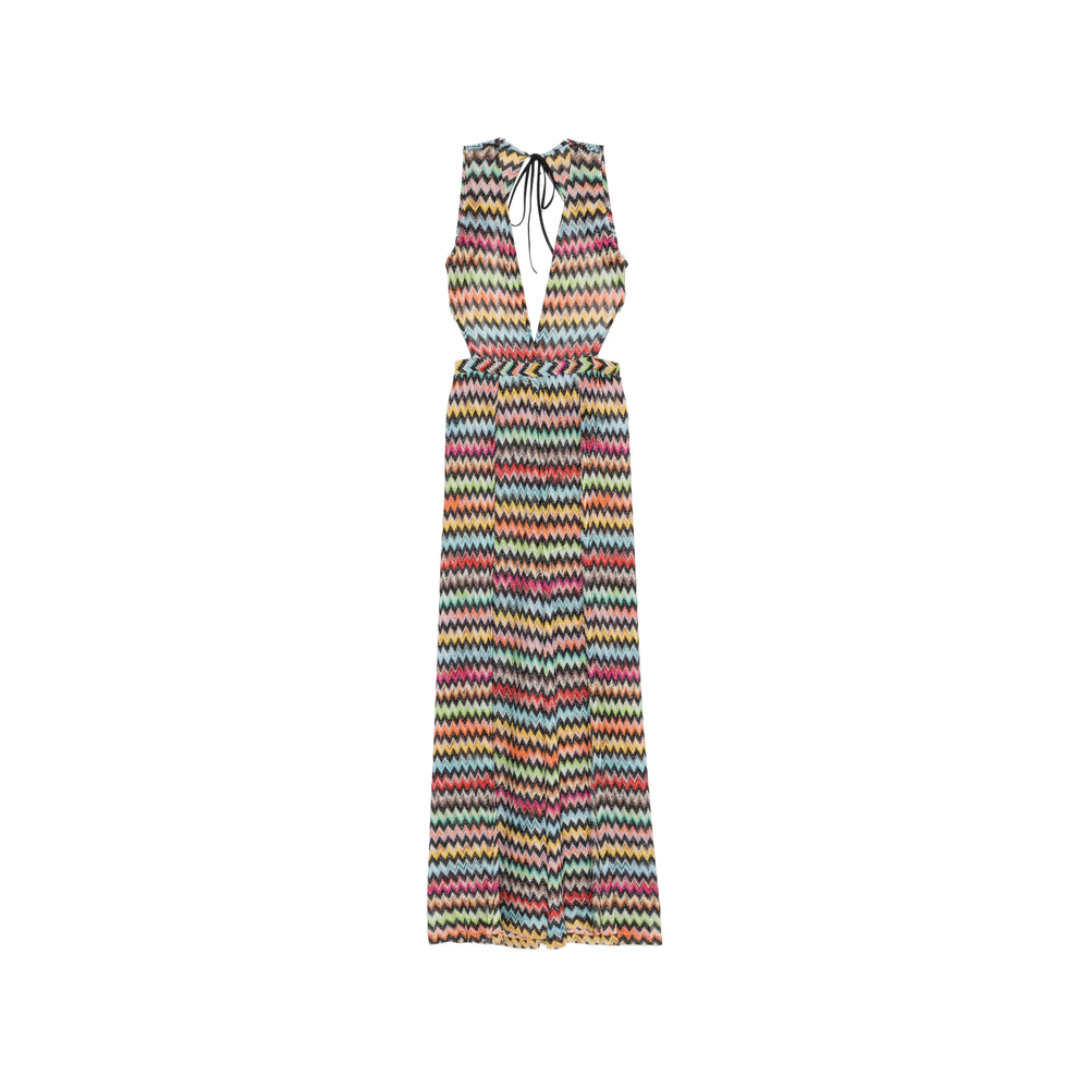 Missoni Zigzag-knit Cut-out Jumpsuit In Multi