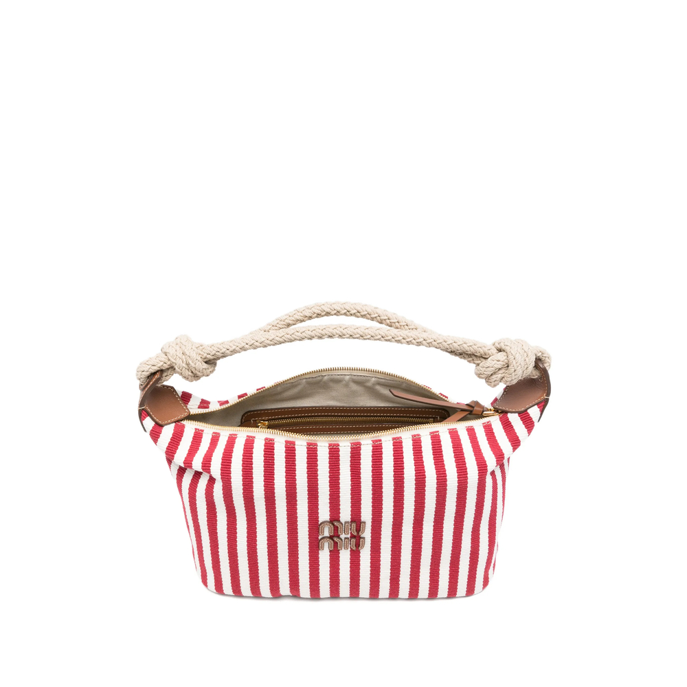 Striped Rope-Handle Shoulder Bag