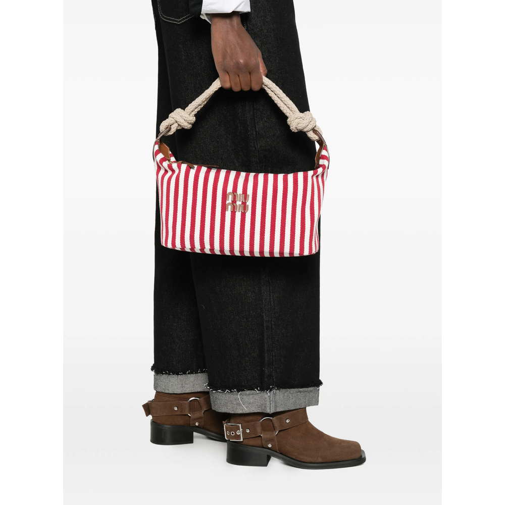 Striped Rope-Handle Shoulder Bag