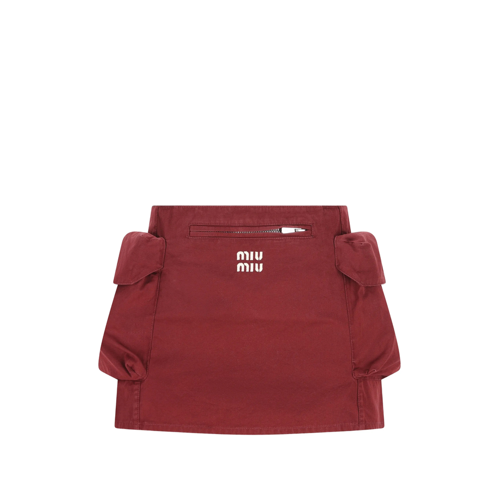 Miu Miu Front Logo Pockets Skirt