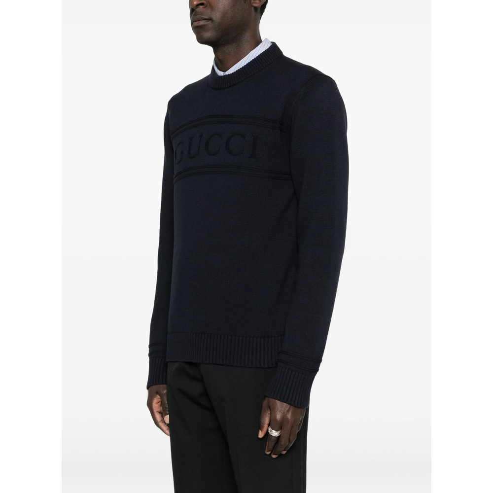 Knit Cotton Wool Jumper With Intarsia
