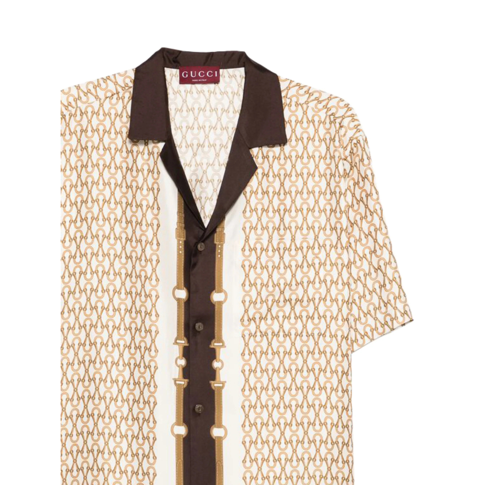Gucci Chain-print Button Shirt