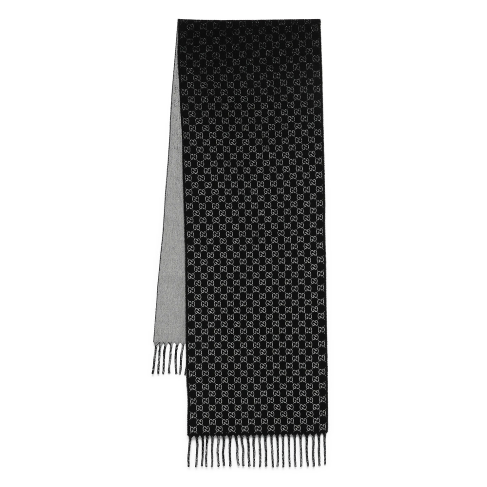 Gucci Gg-monogram Fringed-detail Scarf
