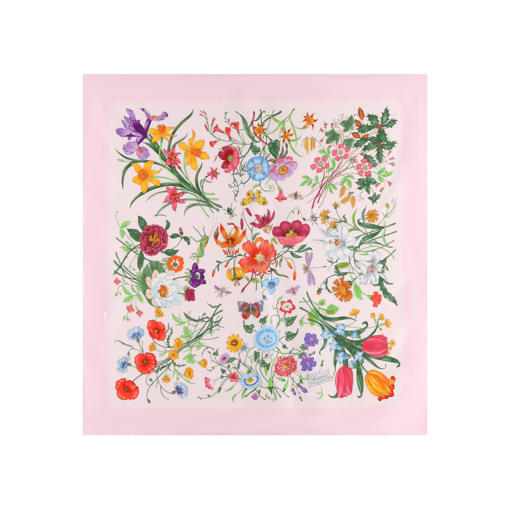 GUCCI Gucci Floral-print Silk Scarf　グッチ フローラルプリント シルクスカーフ