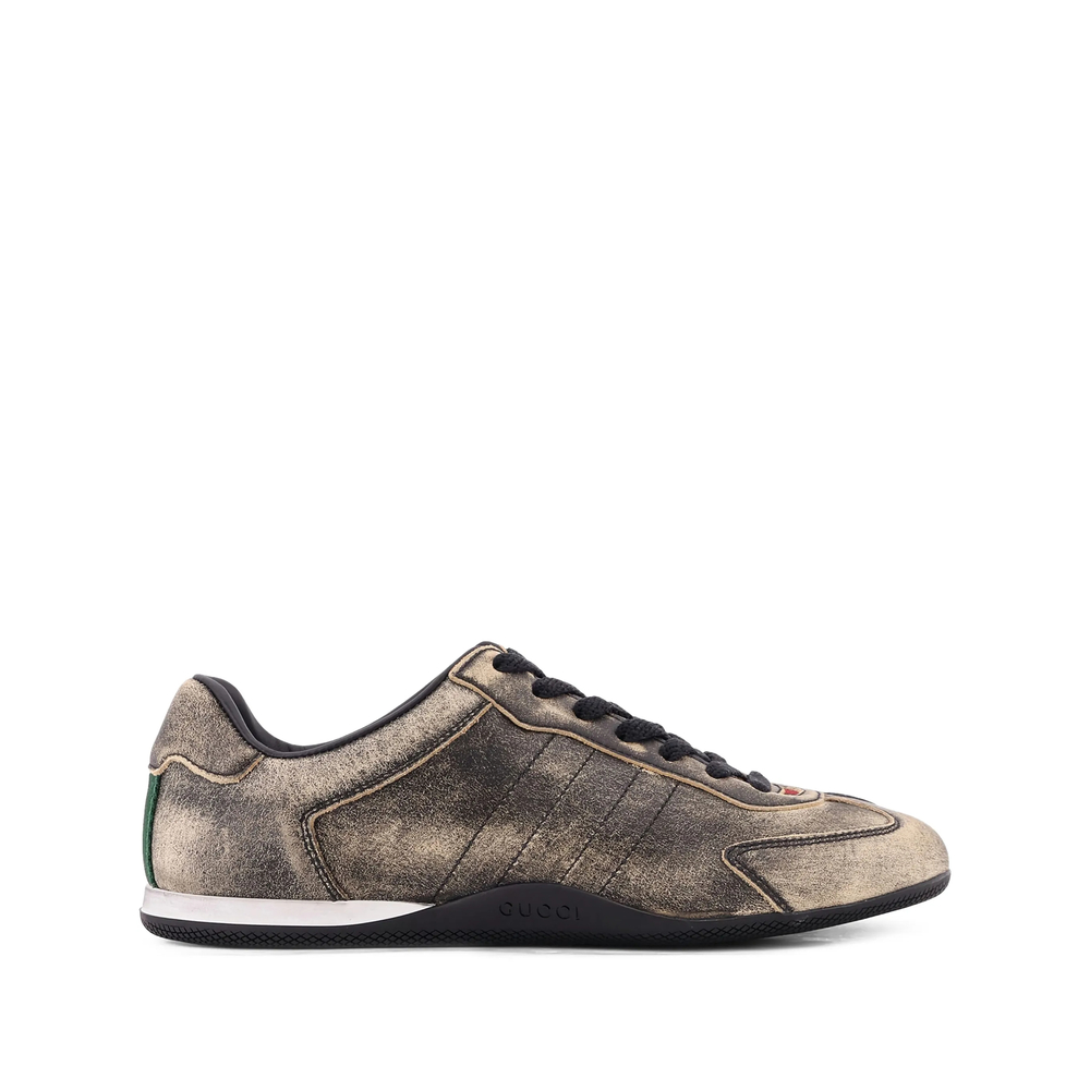 Gucci Distressed Web-stripe Sneakers