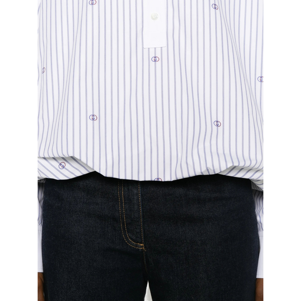 Interlocking G Thin Pinstripe Cotton Shirt