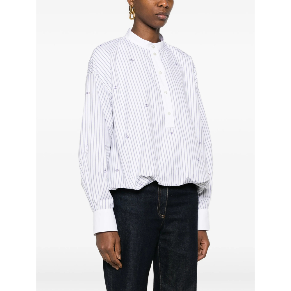Interlocking G Thin Pinstripe Cotton Shirt