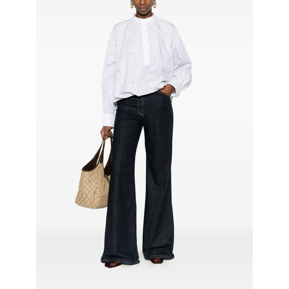 Interlocking G Thin Pinstripe Cotton Shirt