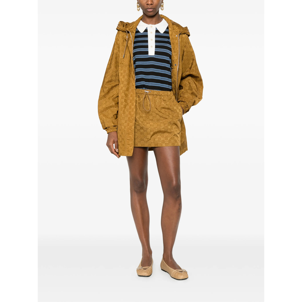 Hooded Logo-Pattern Jacket