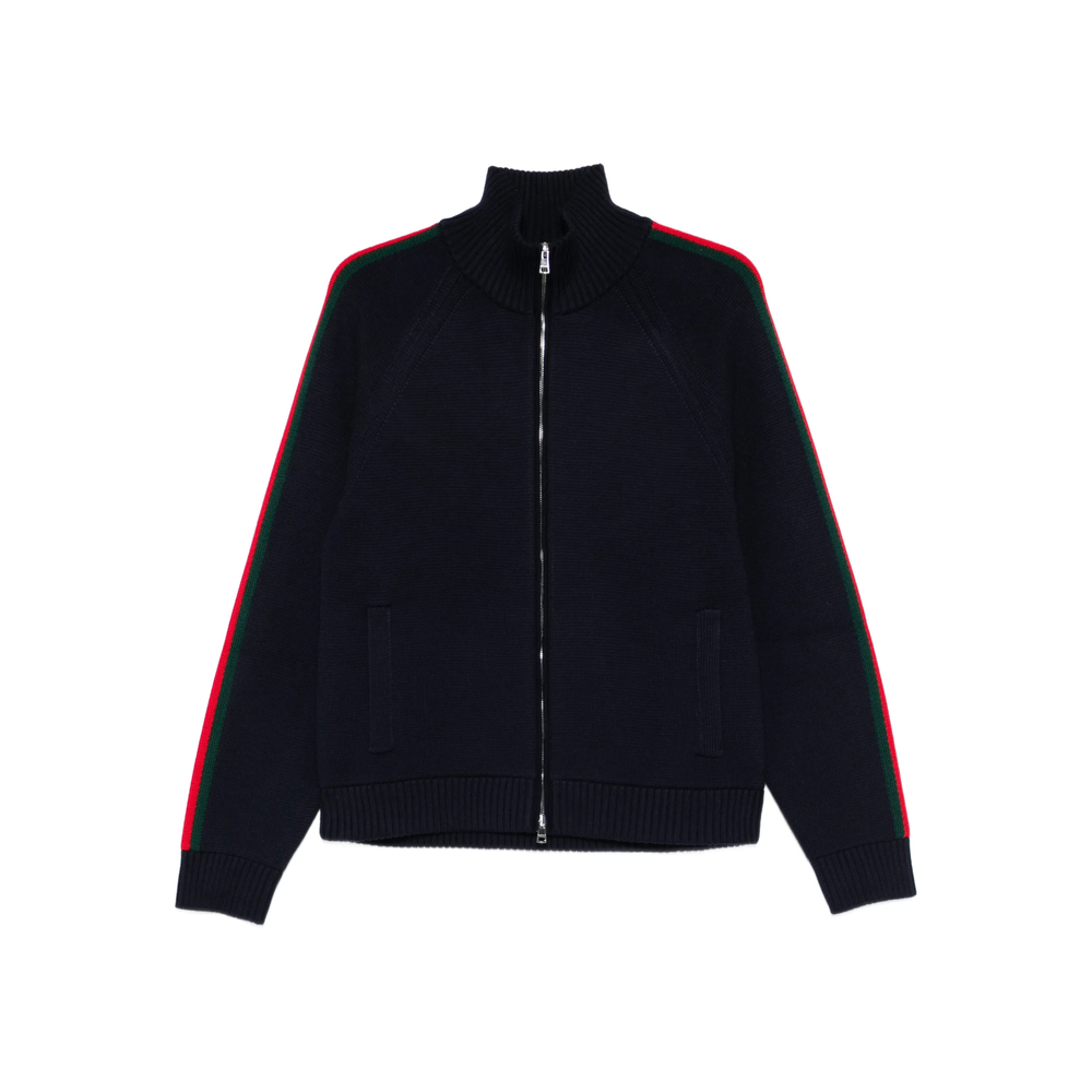 Gucci Woven Stitch Knit Wool Zip Jacket