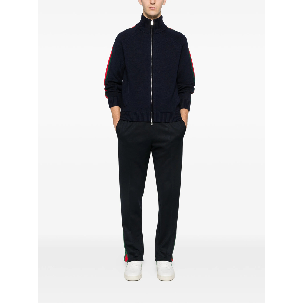 Woven Stitch Knit Wool Zip Jacket