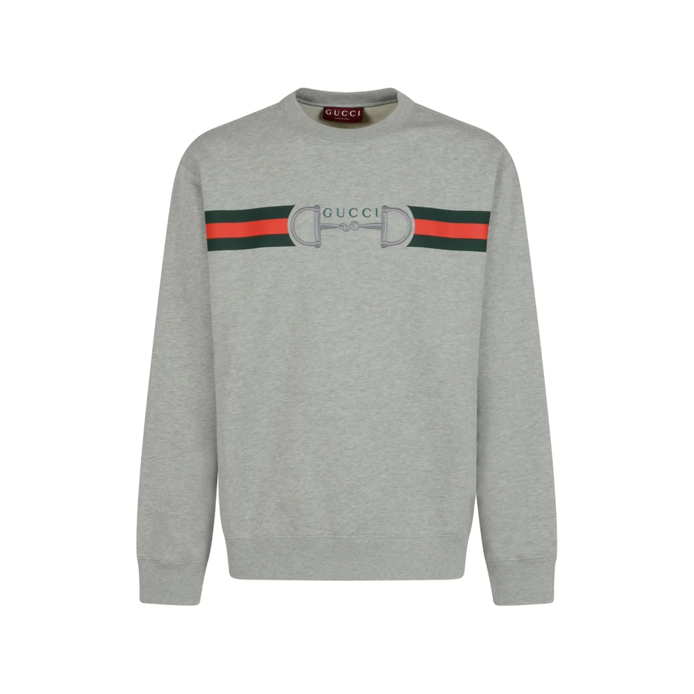 Gucci Striped Logo Crew-neck Sweatshirt