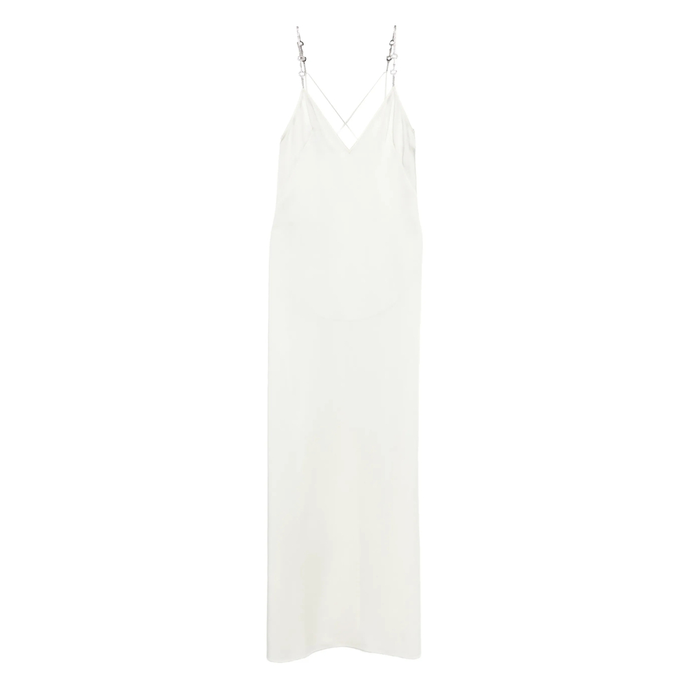 Gucci V-neck Maxi Dress In Neutral
