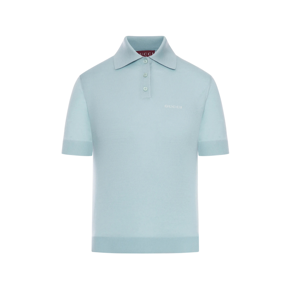 Gucci WOOL AND SILK KNITTED POLO SHIRT