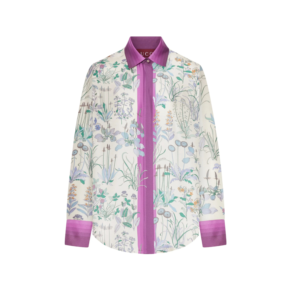 Gucci Printed Silk Twill Shirt