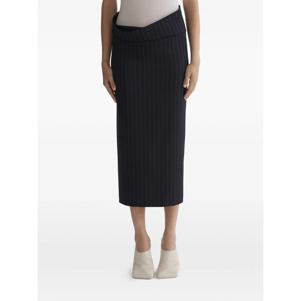 Mugler Pinstriped Split Skirt