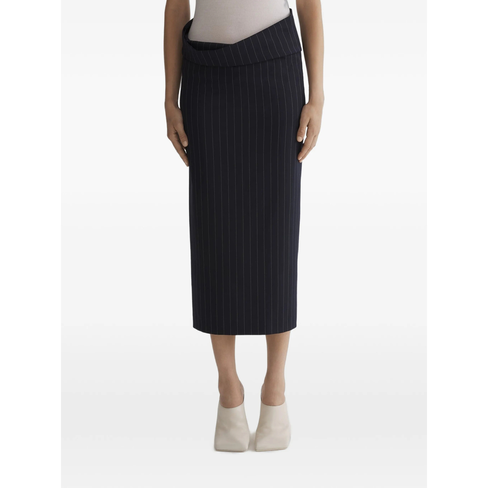 Mugler Pinstripe Stretch Tube Skirt