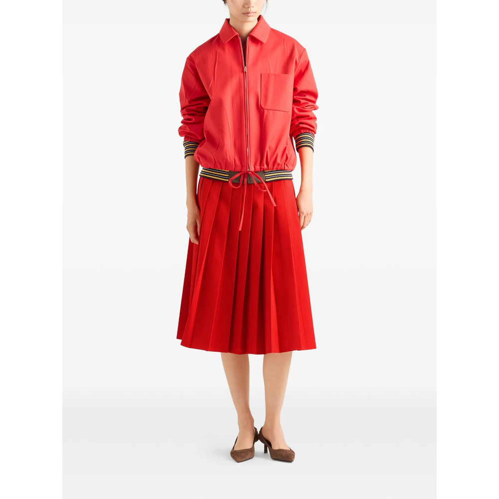Pleated Gabardine Midi