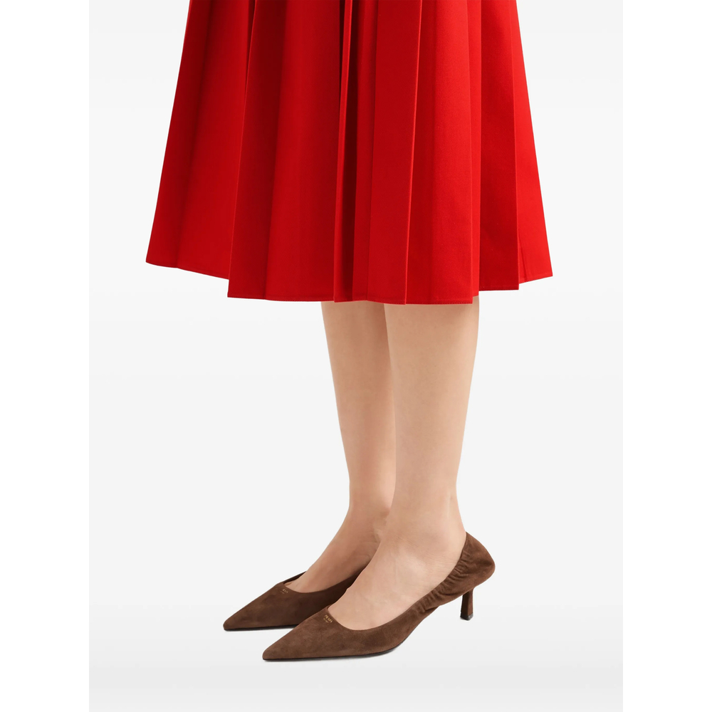 Pleated Gabardine Midi