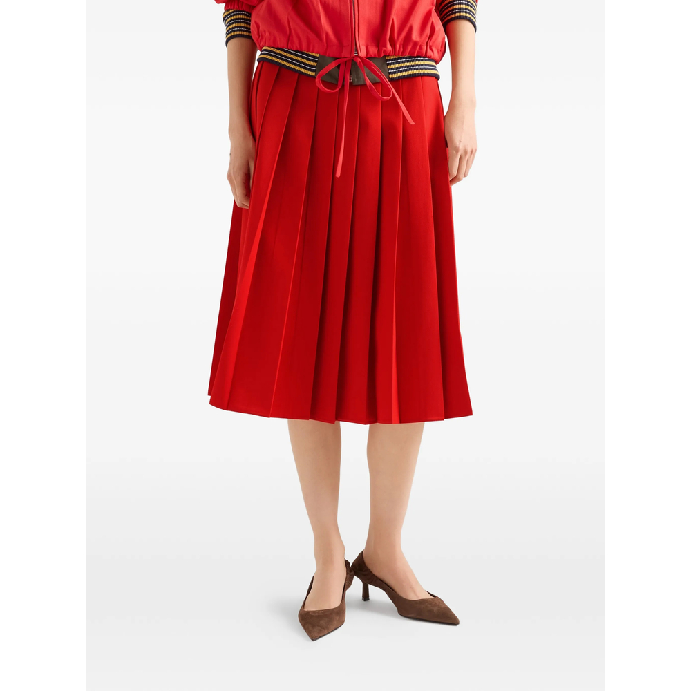 Pleated Gabardine Midi
