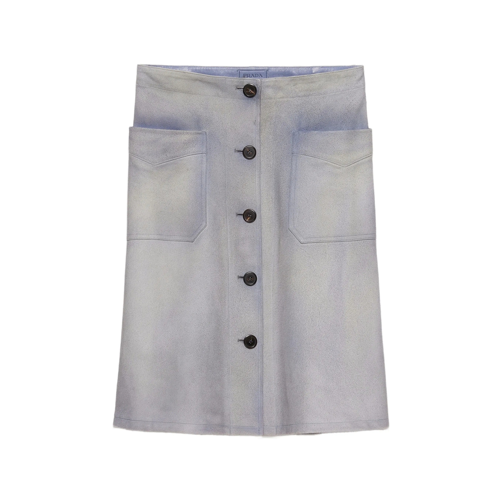 Prada Buttoned Suede Skirt