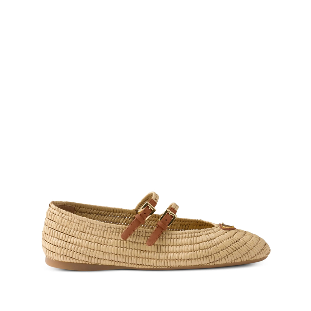 Prada Buckle-strap Crochet Ballerinas