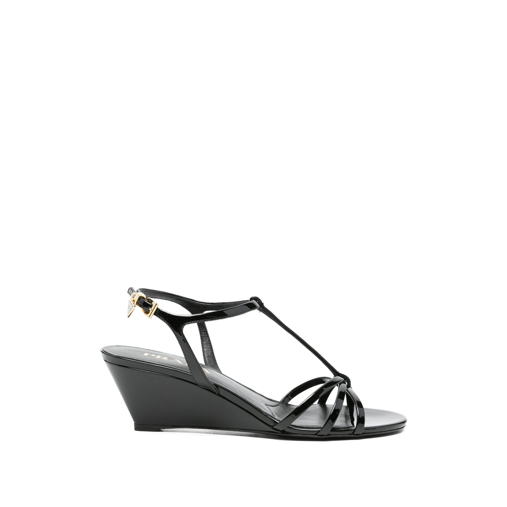 Prada T-strap Wedge Sandals