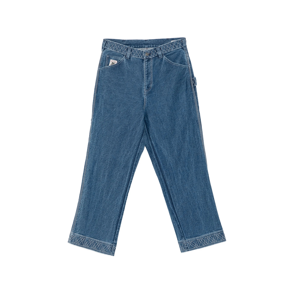 Bode Embroidered Denim Knolly Brook Trousers