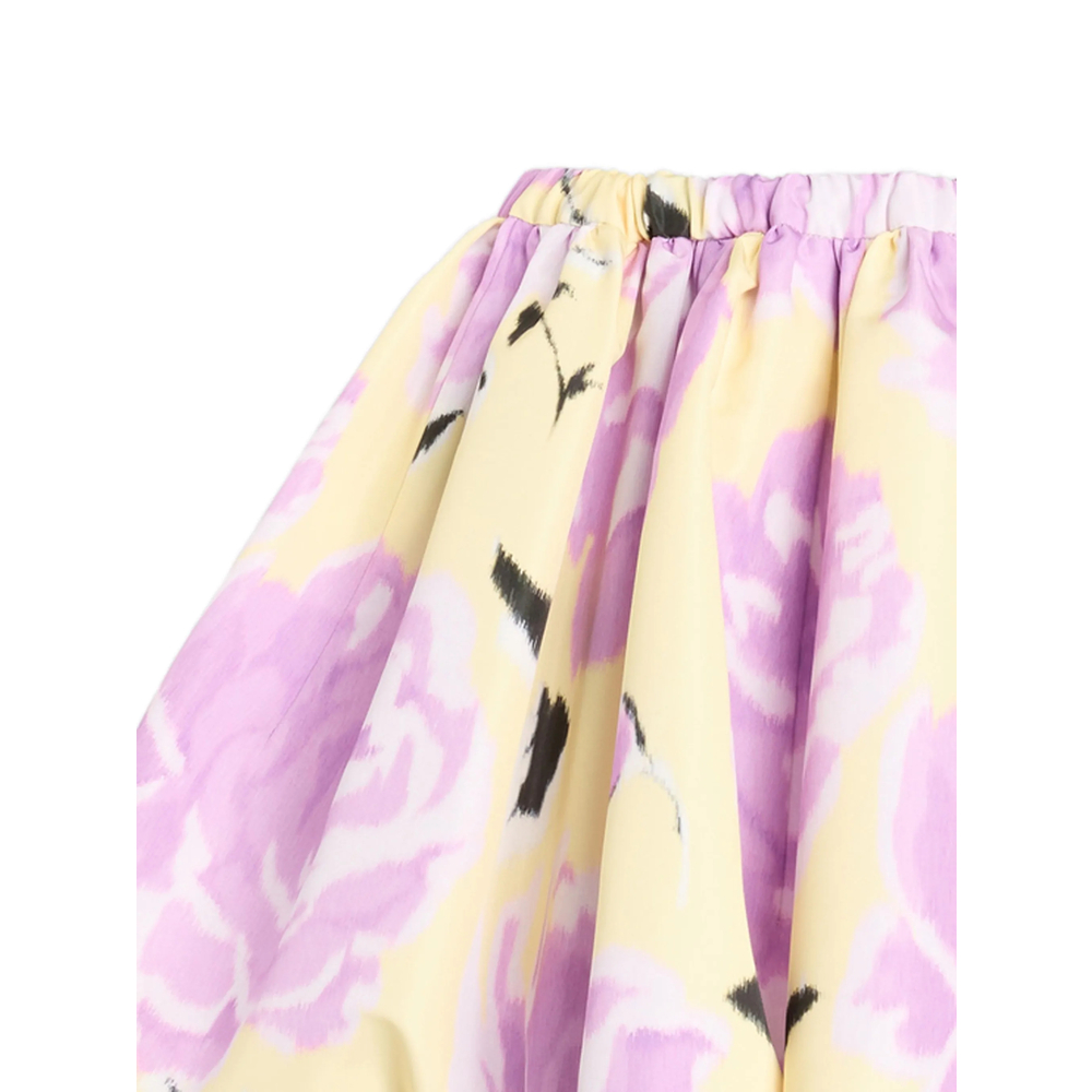 Elasticated-Waist Floral-Print Mini