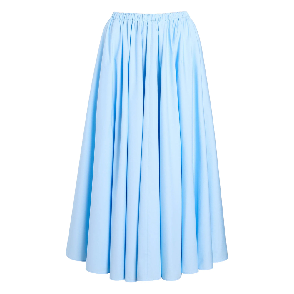 Patou Elasticated-waist Midi Skirt In Blue