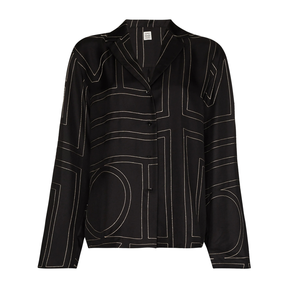 Toteme Sanville Monogram Silk Shirt