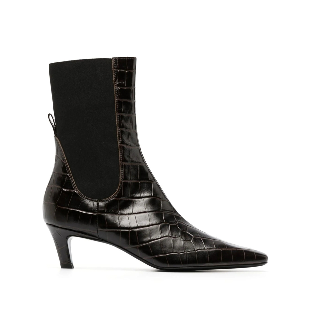 Toteme Croco-embossed Mid-heel Boots