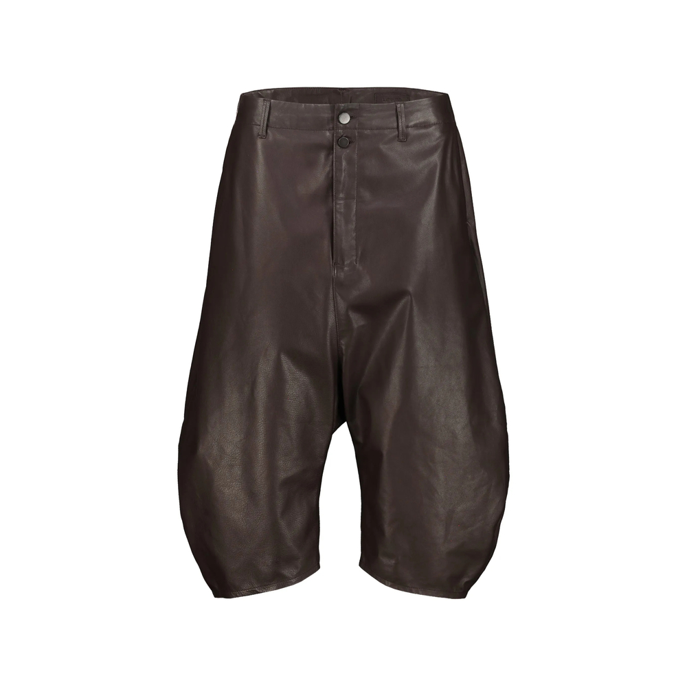 Lemaire Dropped Crotch Leather Bermudas