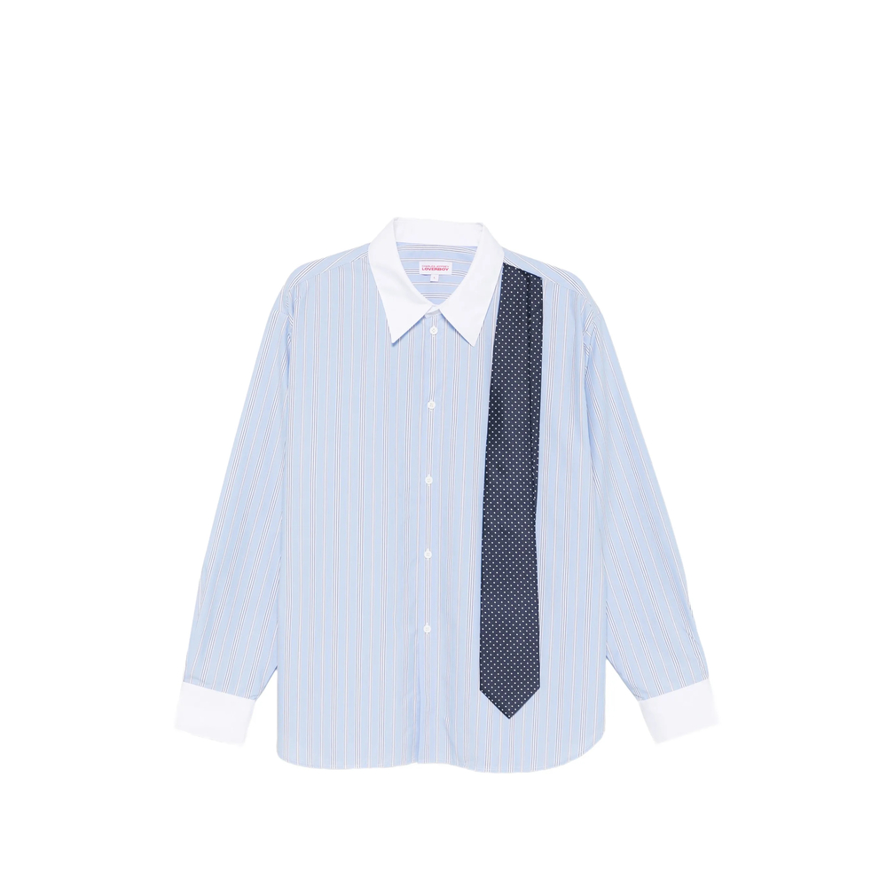 Charles Jeffrey Loverboy Hold Me Striped Tie-detail Shirt