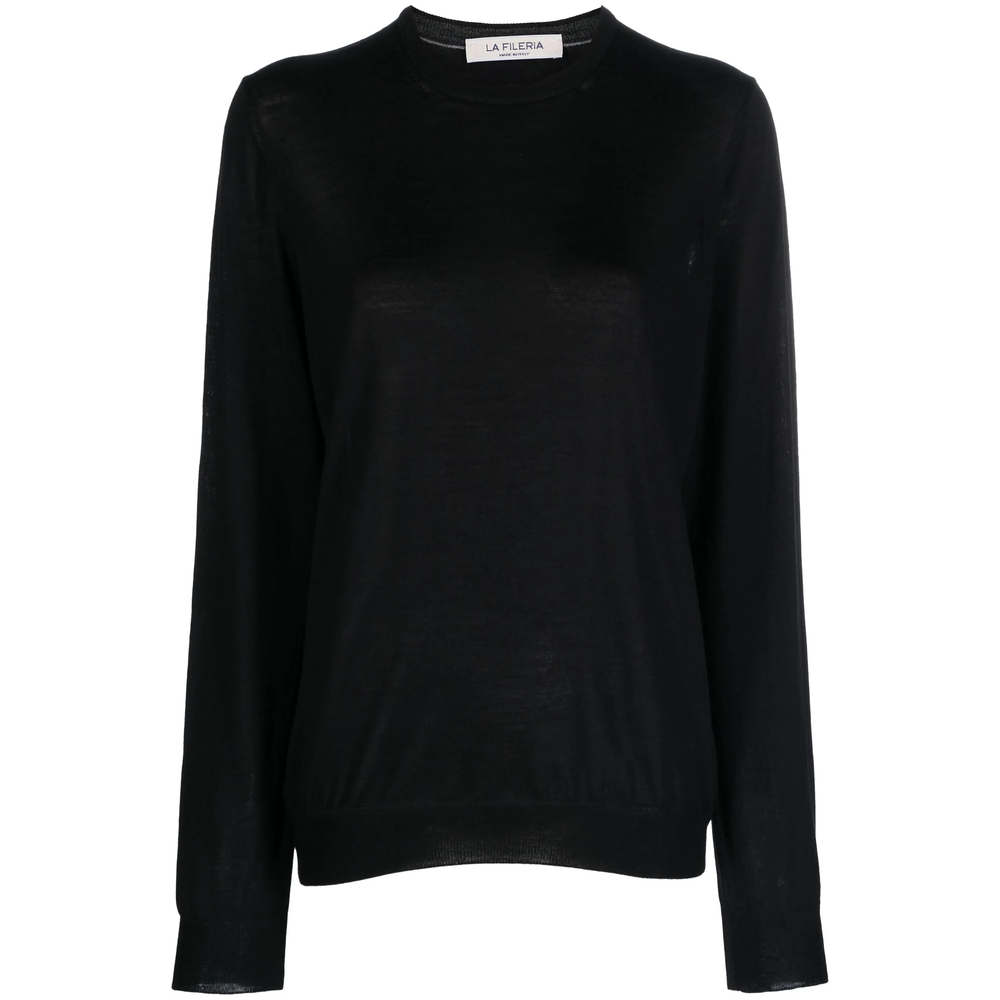 Fileria Long-sleeve Wool-blend Jumper In Black