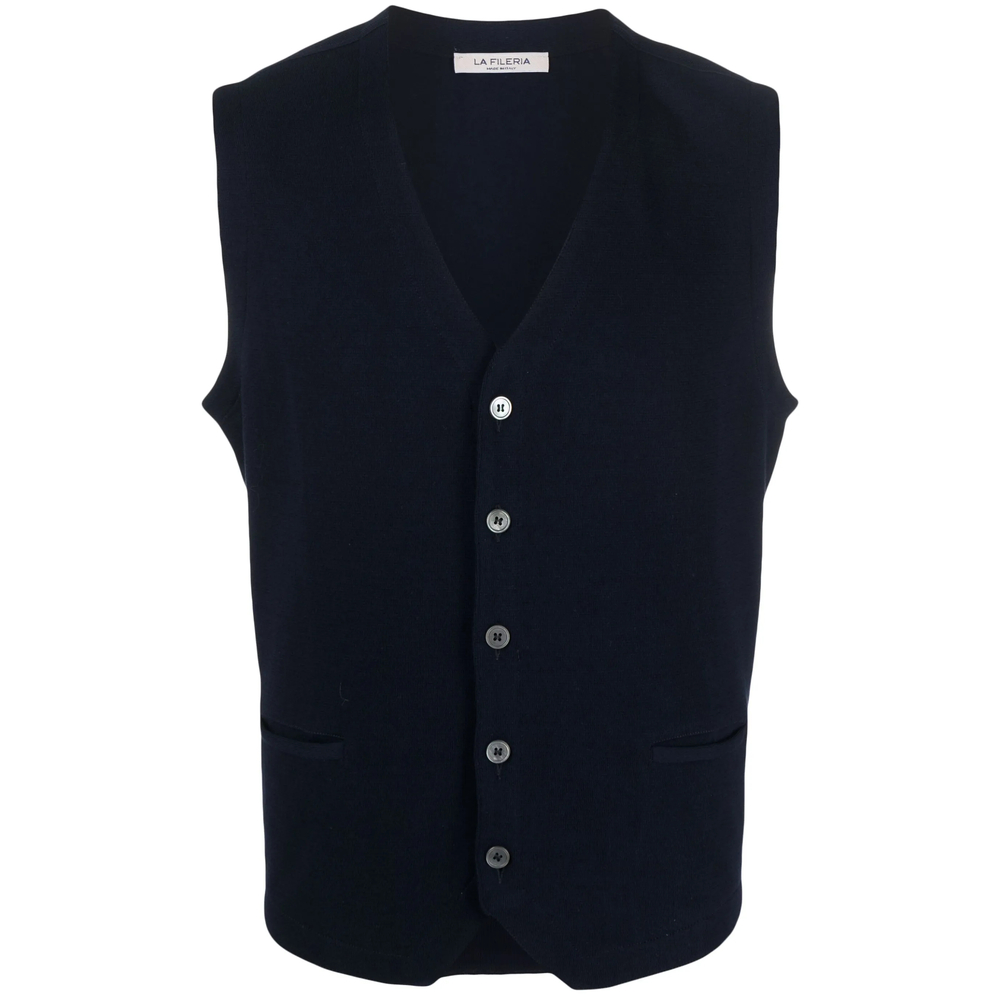 La Fileria Button-down Cotton Gilet