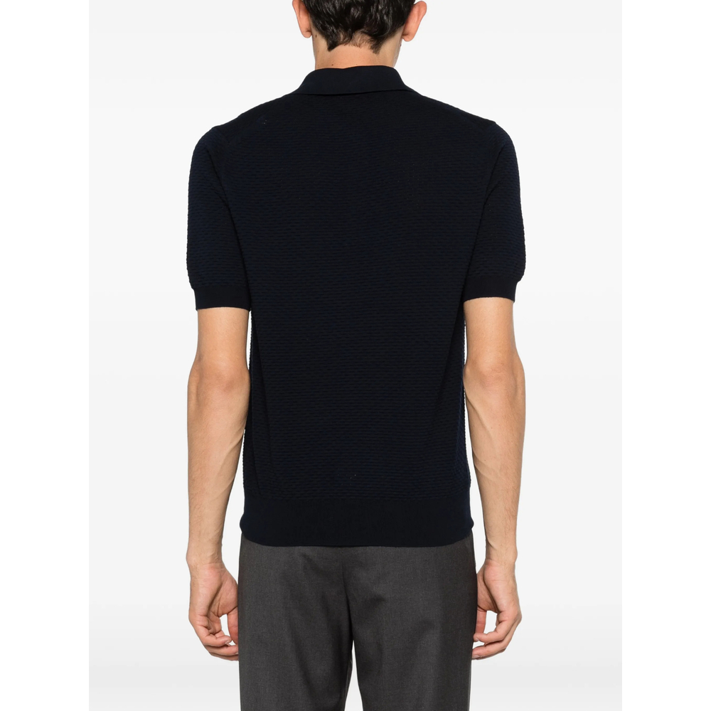 Textured Button Polo Shirt